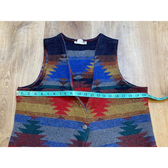 Vintage‎ Two Twenty Wool Southwestern Button Vest Medium - Picture 8 of 8